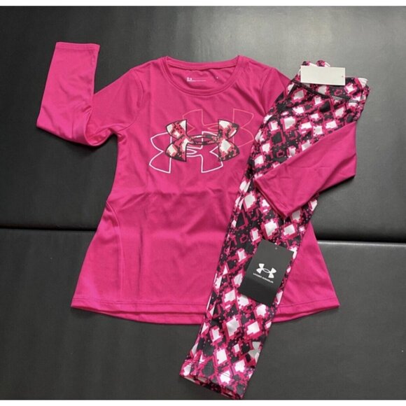 NWT Under Armour Peplum Tunic & Leggings Set Girls Size 5